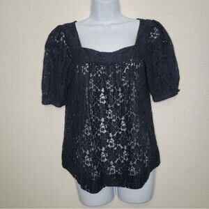 The Limited black dark cottagecore Prairie grunge fairy puff sleeve top size S